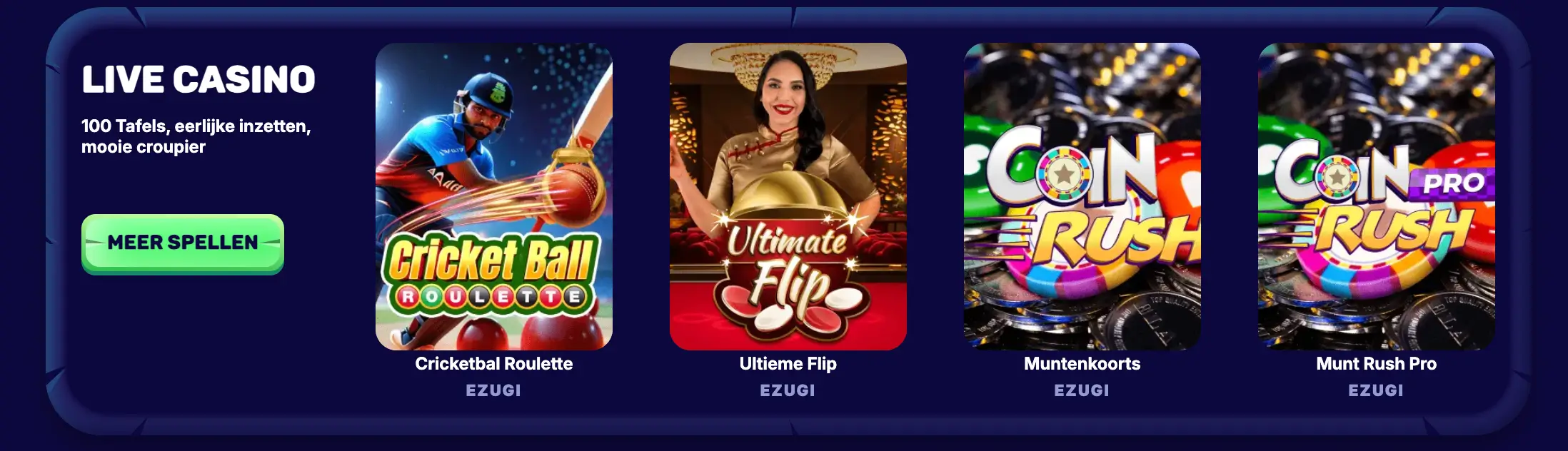 Speel SpinPanda spellen met echte dealers