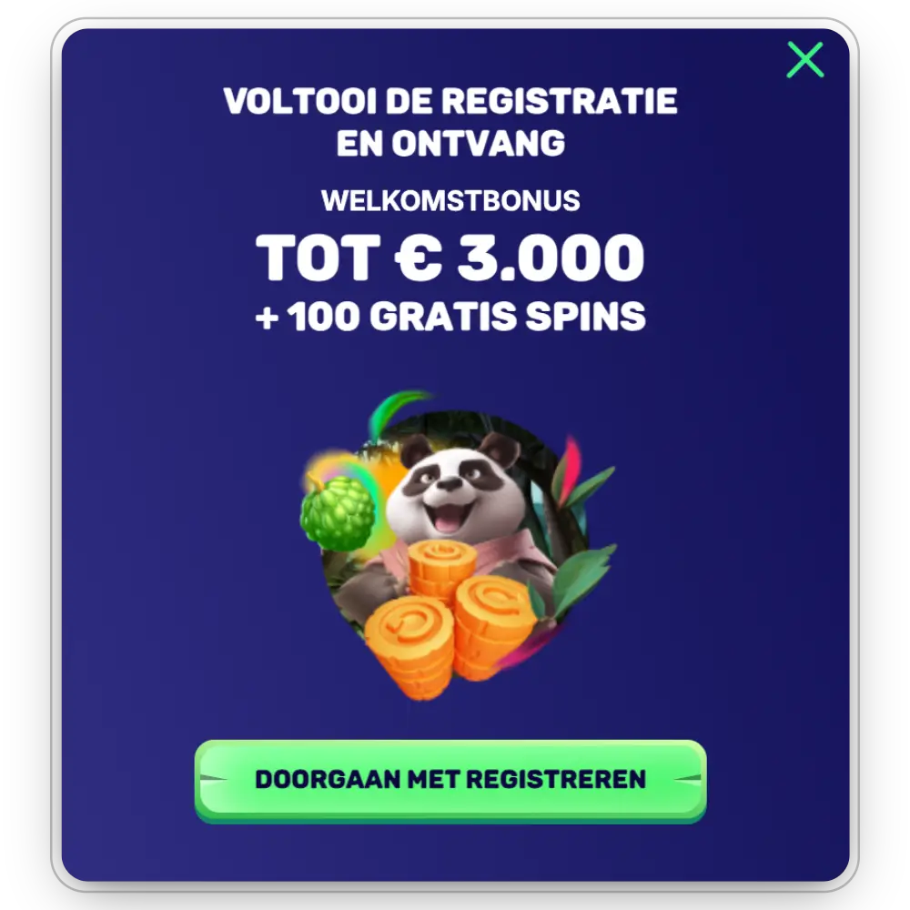 welkomstbonus bij Spin Panda online casino